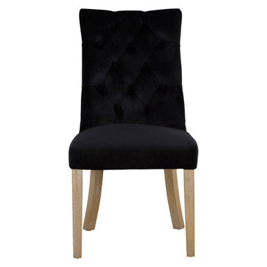 Kensington Townhouse Black Velvet Button Tufted Dining Chair