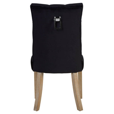 Kensington Townhouse Black Velvet Button Tufted Dining Chair
