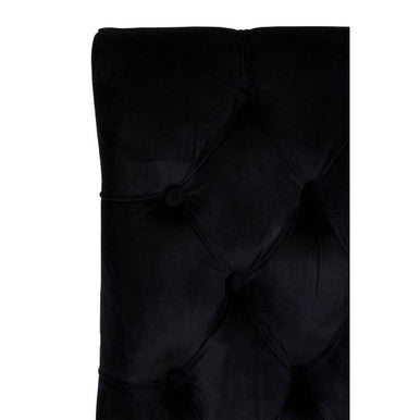Kensington Townhouse Black Velvet Button Tufted Dining Chair