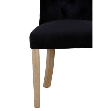 Kensington Townhouse Black Velvet Button Tufted Dining Chair