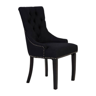 Townhouse Black Linen Dining Chair