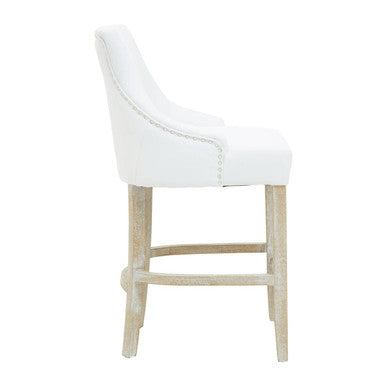 Kensington Townhouse Ivory Leather Effect Bar Chair