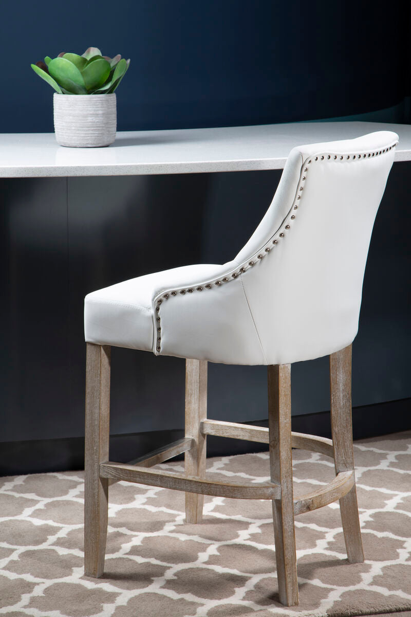 Kensington Townhouse Ivory Leather Effect Bar Chair