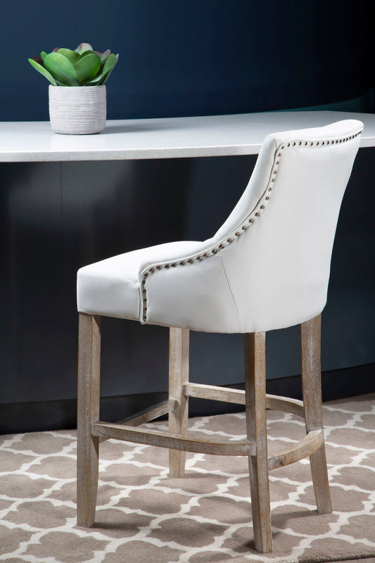 Kensington Townhouse Ivory Leather Effect Bar Chair
