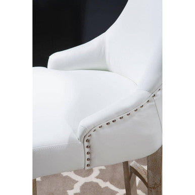 Kensington Townhouse Ivory Leather Effect Bar Chair