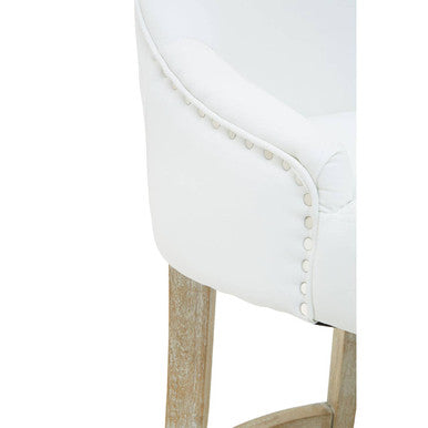 Kensington Townhouse Ivory Leather Effect Bar Chair