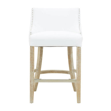 Kensington Townhouse White Leather Effect Bar Chair