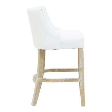 Kensington Townhouse White Leather Effect Bar Chair