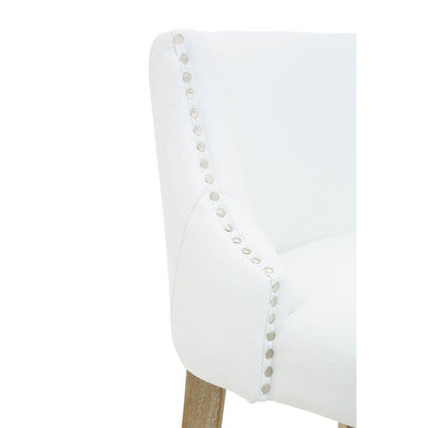 Kensington Townhouse White Leather Effect Bar Chair