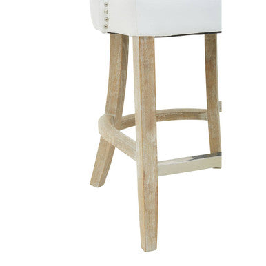 Kensington Townhouse White Leather Effect Bar Chair