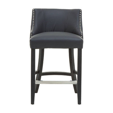 Kensington Townhouse Black Leather Effect Bar Chair