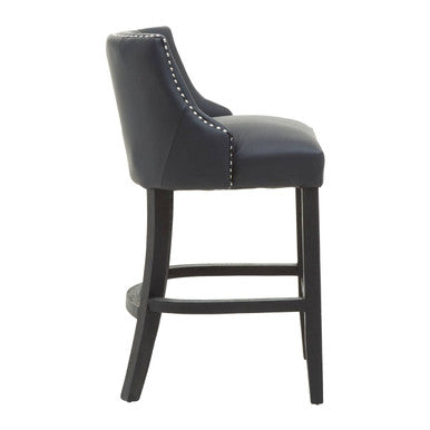 Kensington Townhouse Black Leather Effect Bar Chair