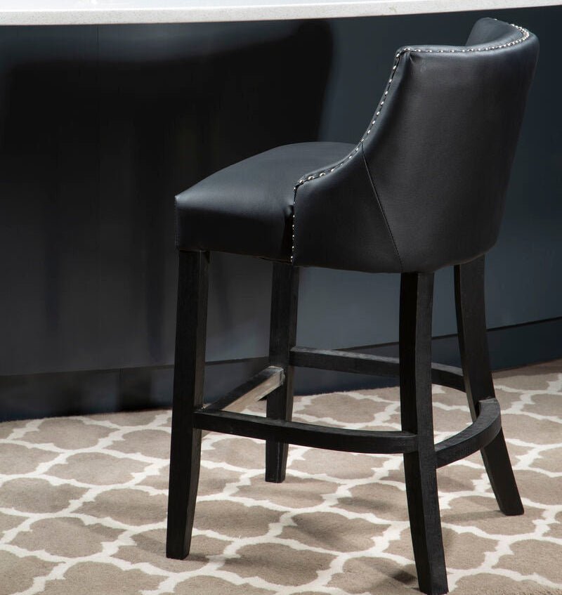 Kensington Townhouse Black Leather Effect Bar Chair