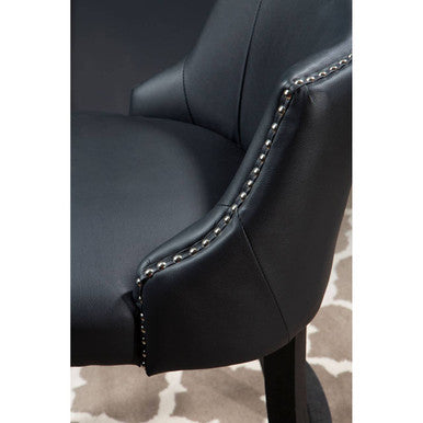 Kensington Townhouse Black Leather Effect Bar Chair