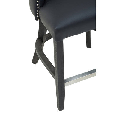 Kensington Townhouse Black Leather Effect Bar Chair