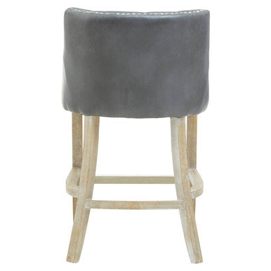 Kensington Townhouse Grey Leather Effect Bar Chair