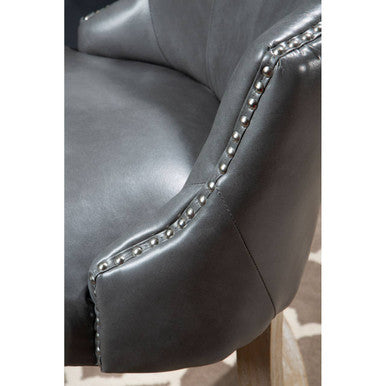 Kensington Townhouse Grey Leather Effect Bar Chair