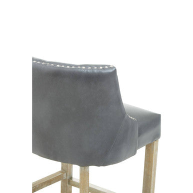 Kensington Townhouse Grey Leather Effect Bar Chair