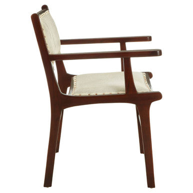 Kendari Natural Hair on Leather and Teak Wood Dining Chair