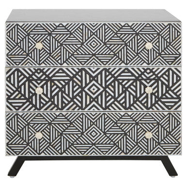 Fusion Mother of Pearl and Mango Wood 3 Drawer Chest