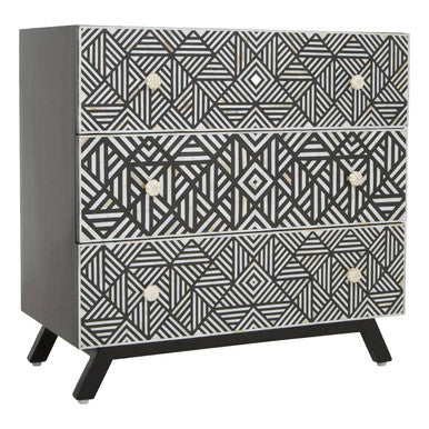 Fusion Mother of Pearl and Mango Wood 3 Drawer Chest