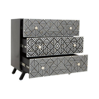 Fusion Mother of Pearl and Mango Wood 3 Drawer Chest
