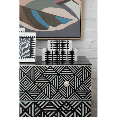 Fusion Mother of Pearl and Mango Wood 3 Drawer Chest