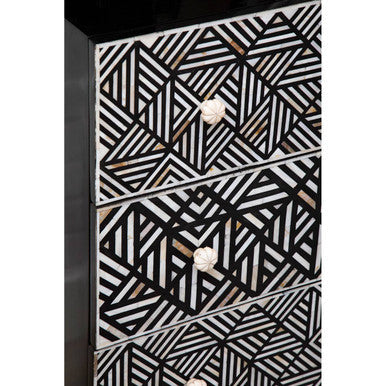 Fusion Mother of Pearl and Mango Wood 3 Drawer Chest
