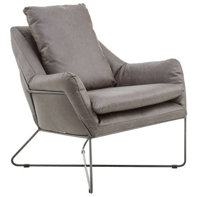 Hugo Grey Leather Effect Chair