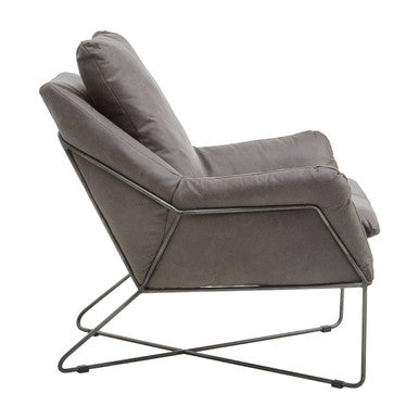 Hugo Grey Leather Effect Chair