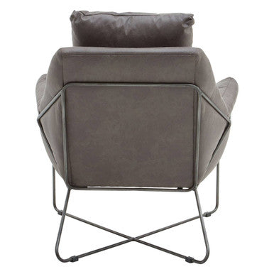 Hugo Grey Leather Effect Chair