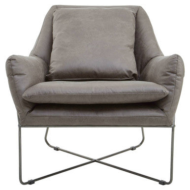 Hugo Grey Leather Effect Chair