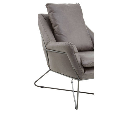 Hugo Grey Leather Effect Chair