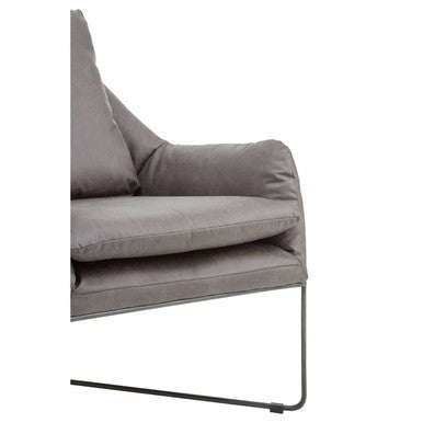 Hugo Grey Leather Effect Chair