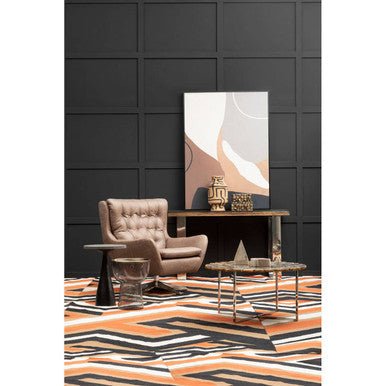 Harold Brown Leather Effect Button Tufted Swivel Chair