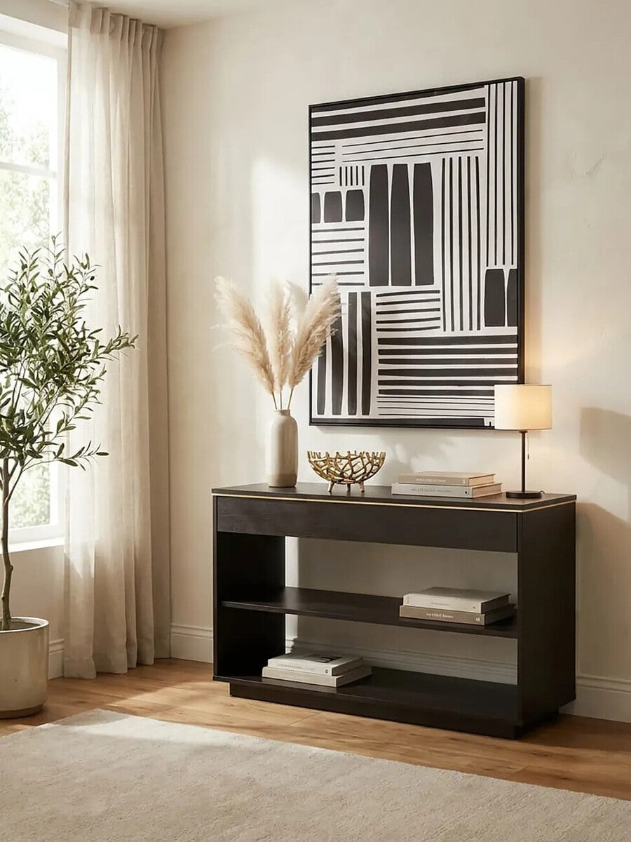 Diamond Oak Veneer Console Table