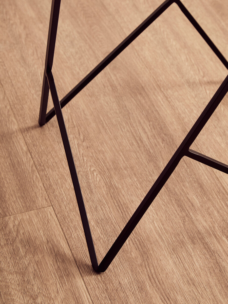 Shalimar White Marble and Black Finish Side Table