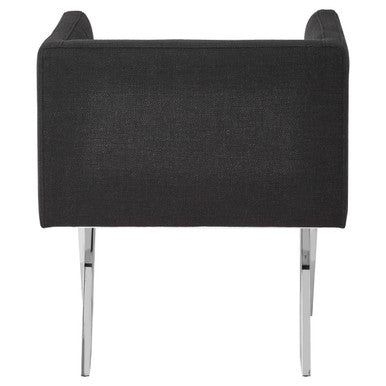 Piermount Black Fabric Dining Chair with Arms