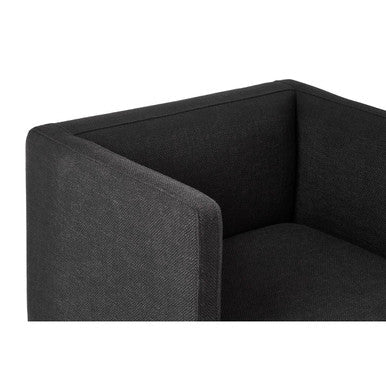 Piermount Black Fabric Dining Chair with Arms