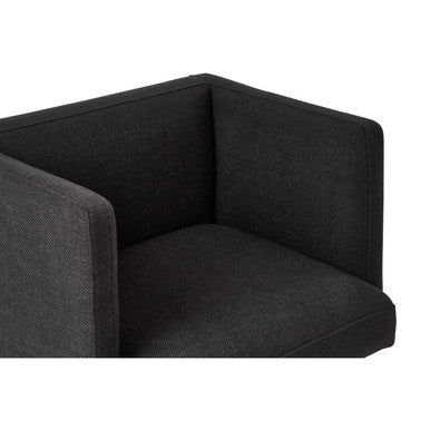 Piermount Black Fabric Dining Chair with Arms