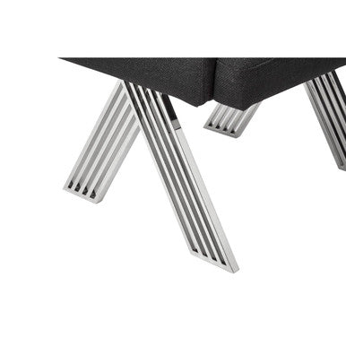 Piermount Black Fabric Dining Chair with Arms