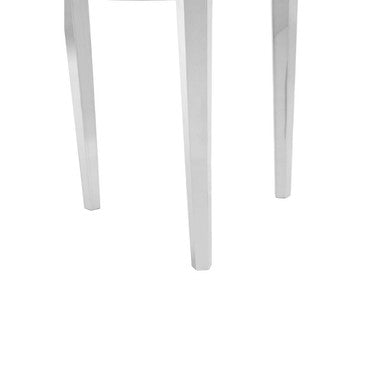 Piermount Grey Glass and Silver Finish Side Table