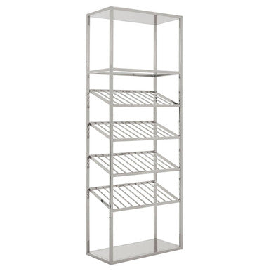 Piermount Silver Finish Wine Bar Shelf Unit