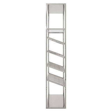 Piermount Silver Finish Wine Bar Shelf Unit