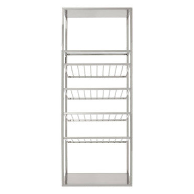 Piermount Silver Finish Wine Bar Shelf Unit