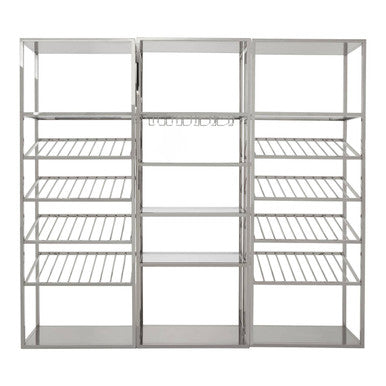 Piermount Silver Finish Wine Bar Shelf Unit