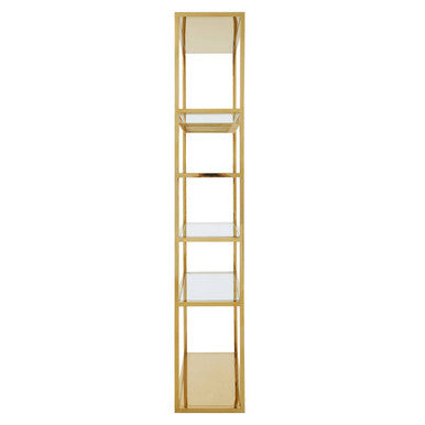 Piermount Gold Finish Wine Bar Shelf Unit