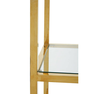 Piermount Gold Finish Wine Bar Shelf Unit