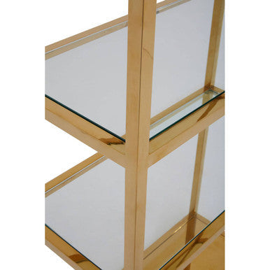Piermount Gold Finish Wine Bar Shelf Unit