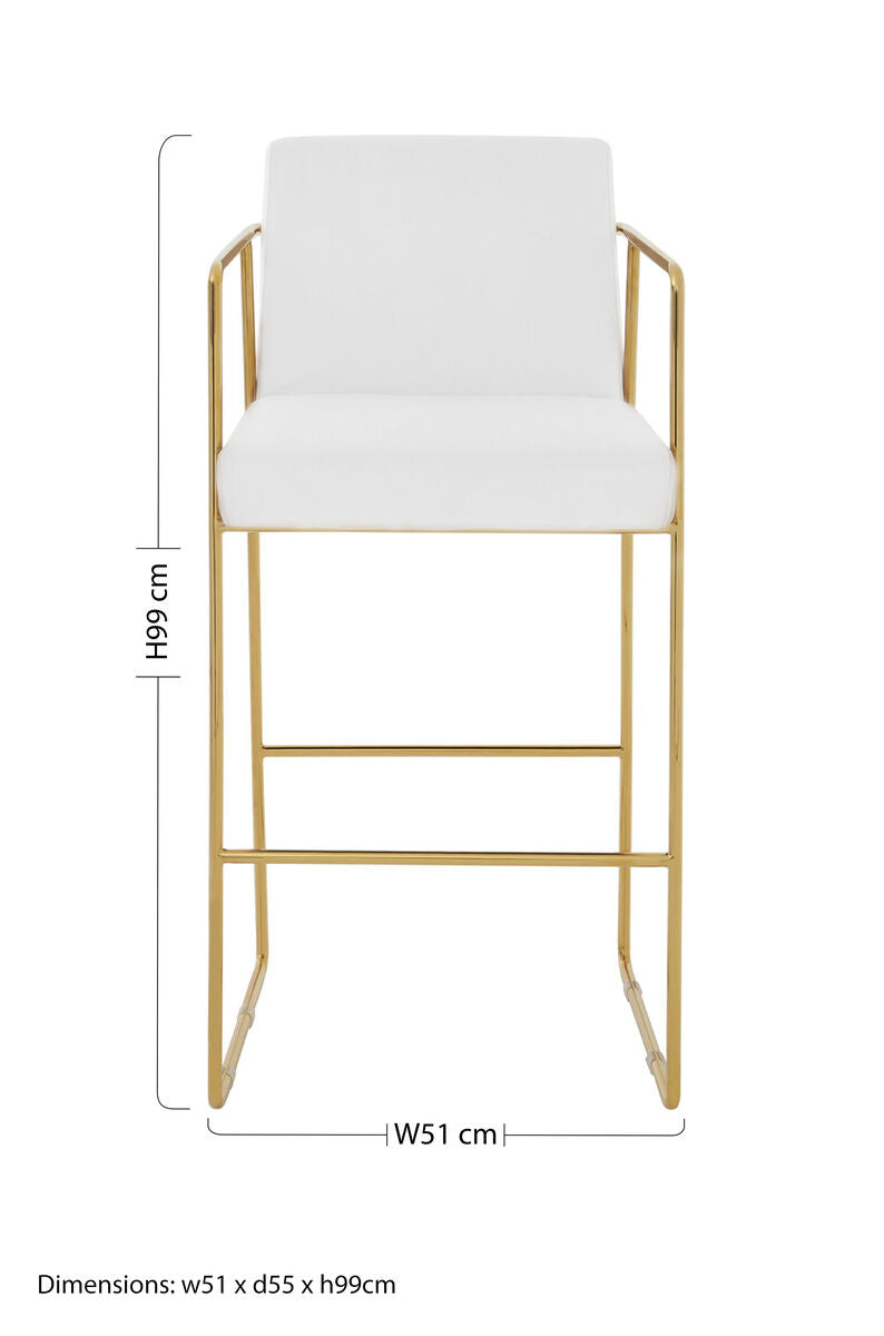 Piermount Mink Velvet Bar Stool
